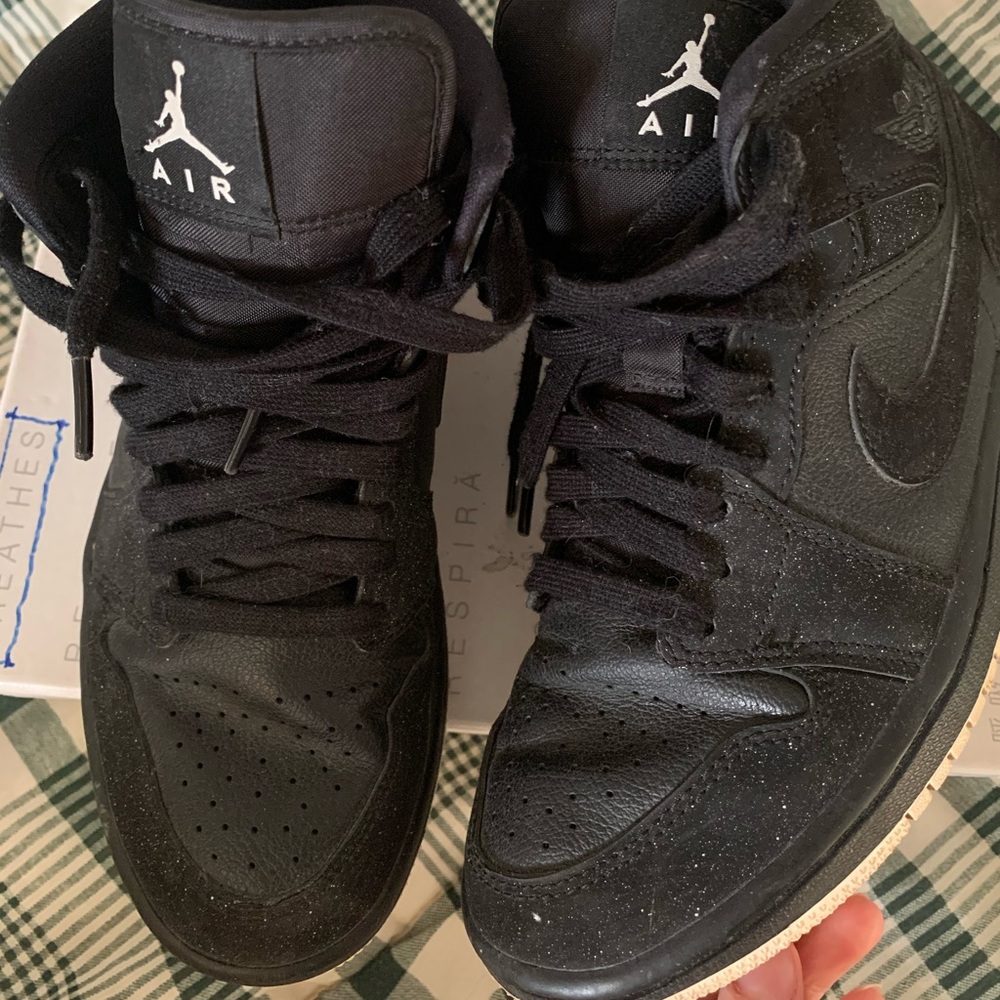 Air Jordans with White paint splatter /backsplash